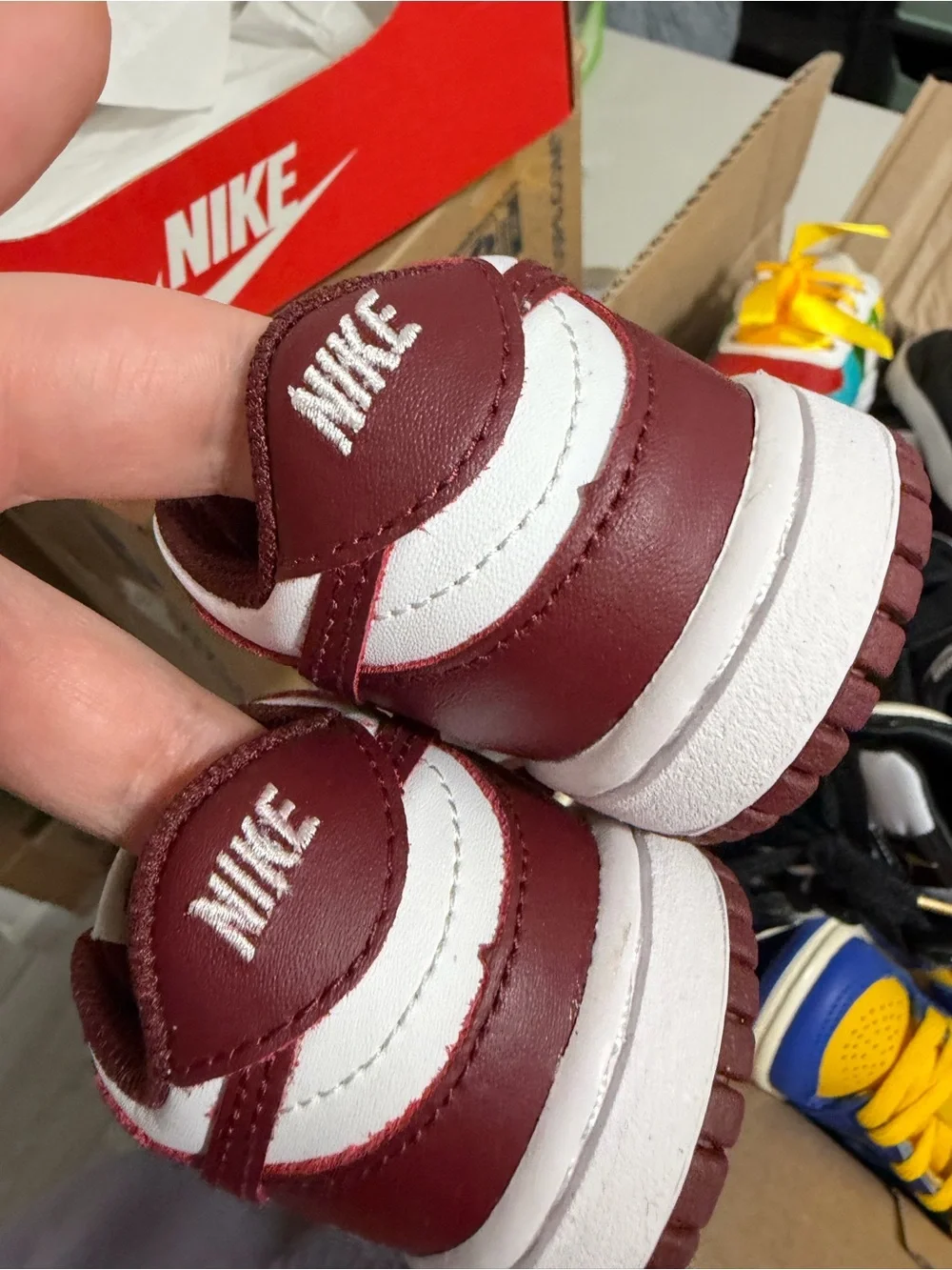 Nike Kids Maroon and White Low-Top Sneakers